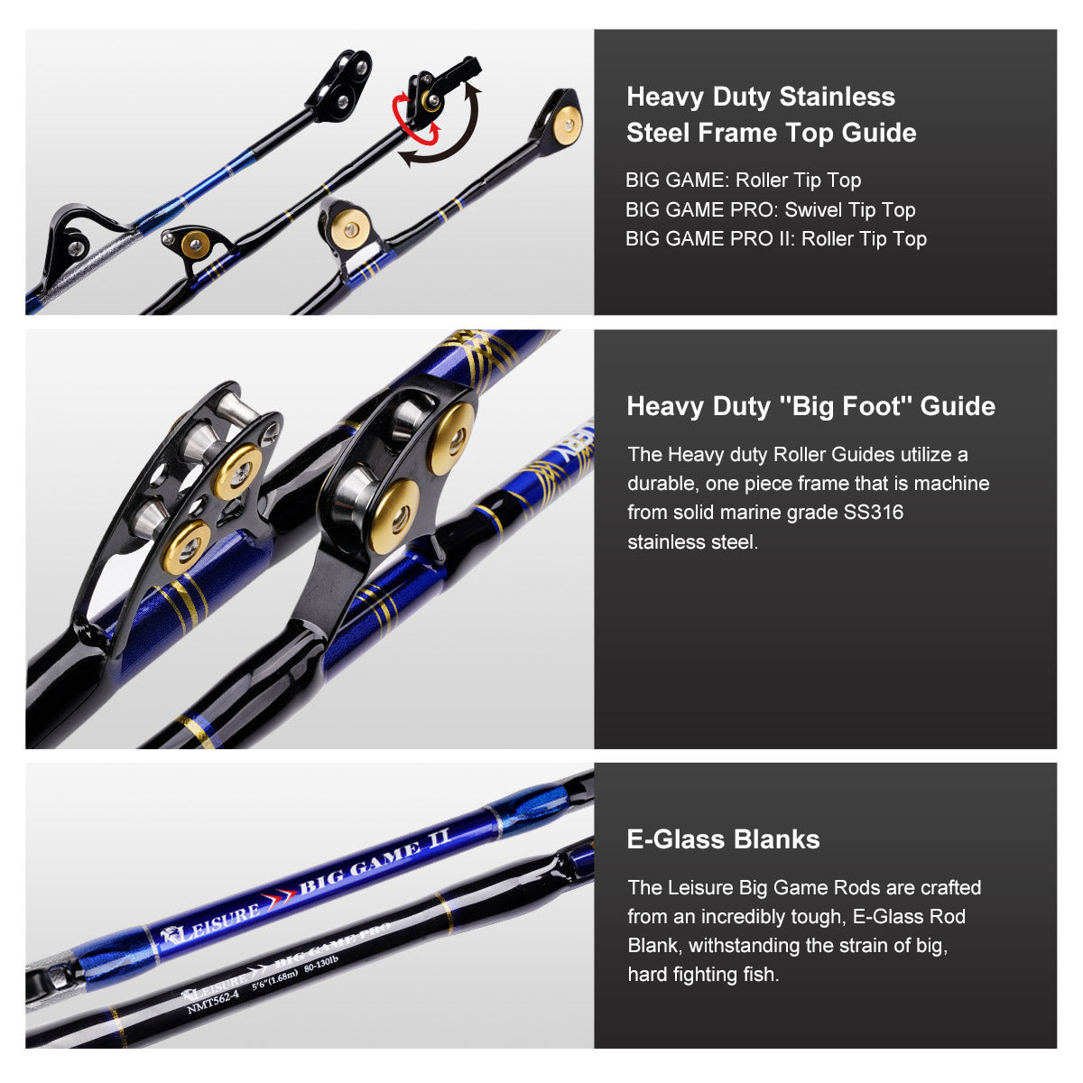 NOEBY Deep Sea Trolling Rod 80–120lb – Solid Power Boat Fishing Rod