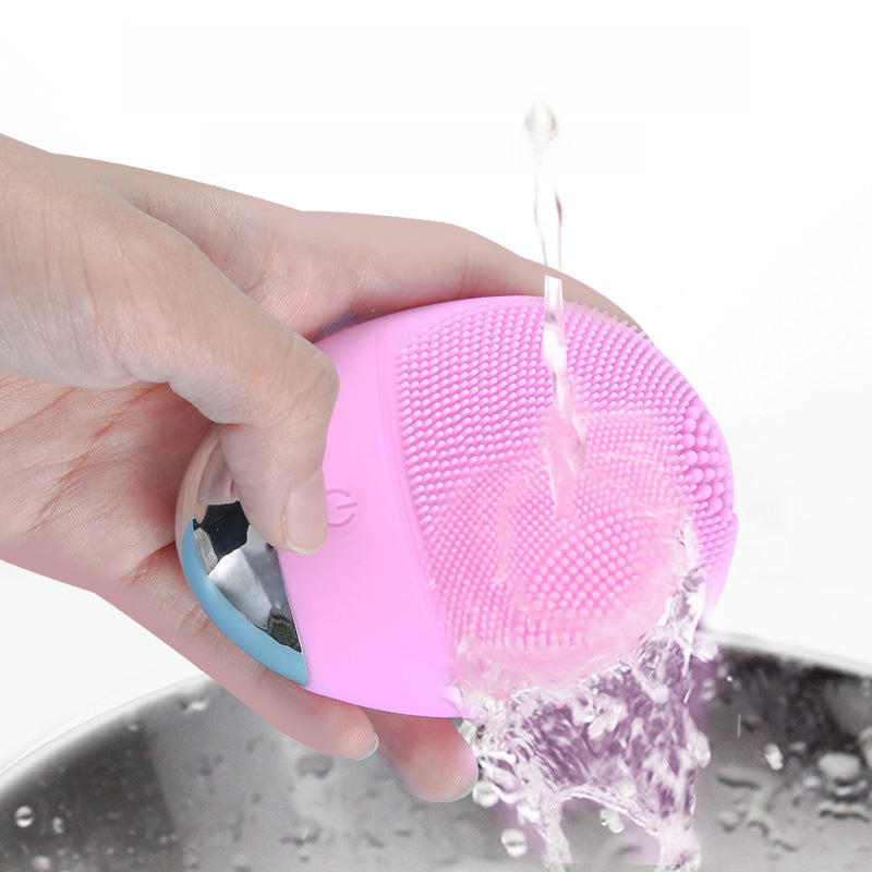 Electric Silicone Facial Cleansing Brush - Ultrasonic Pore Cleaner, Massager