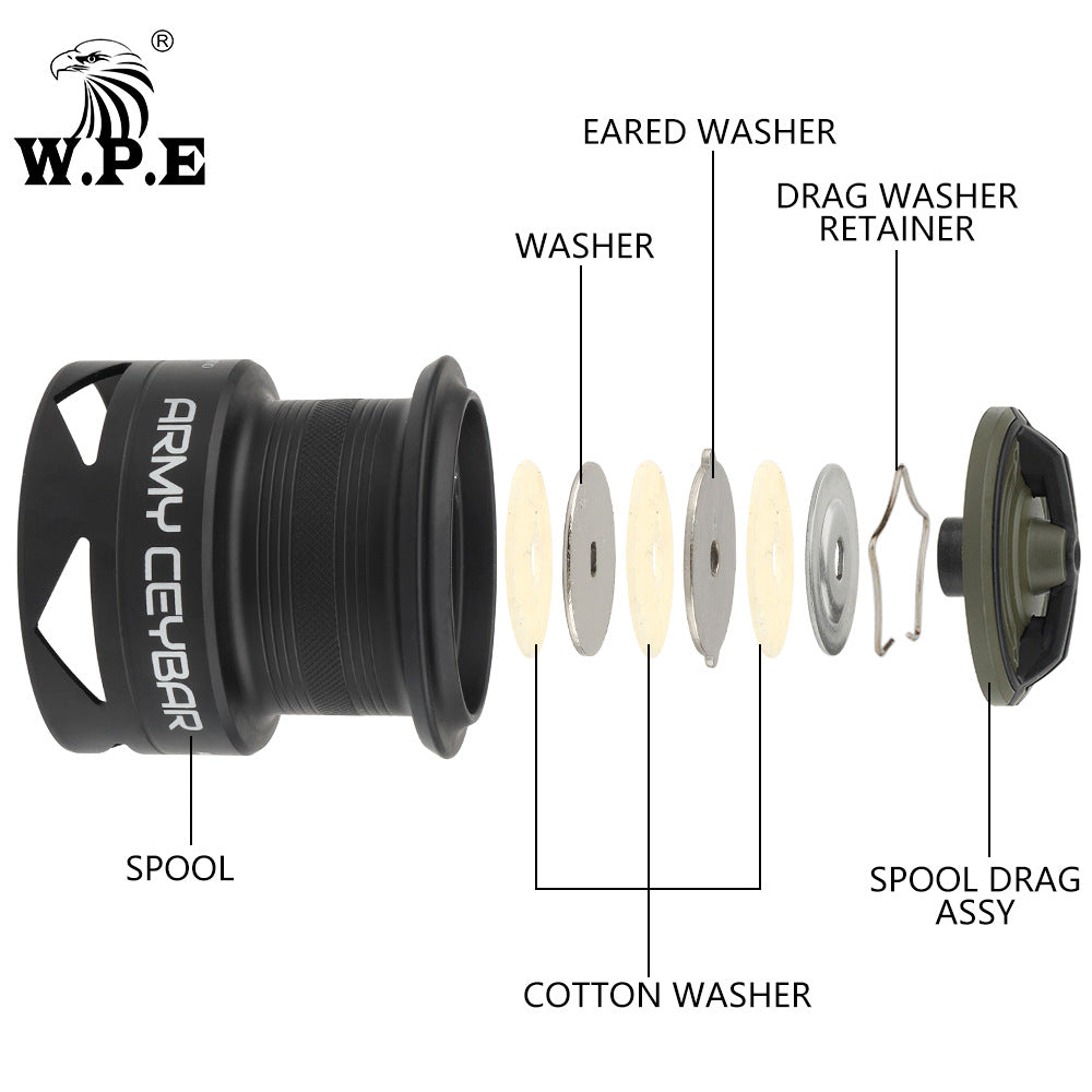 W.P.E Flying Spinning Fishing Reel 5000/6000 – 7+1BB, 5.1:1, Double Discharge