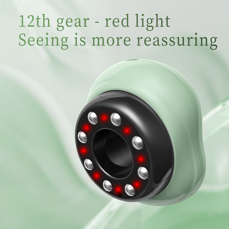 Electric Cupping Gua Sha Massager: Red Light Therapy, 12-Speed Suction, Rechargeable