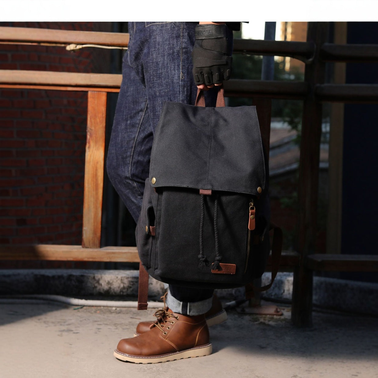 Canvas Student Backpack Large Capacity Travel Laptop Bag