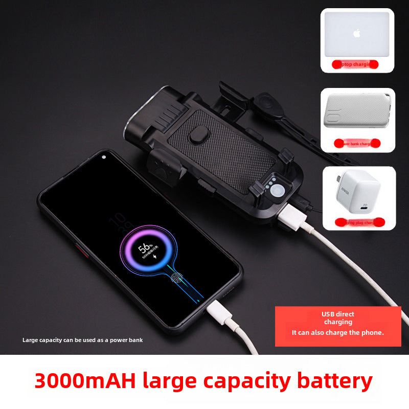 Bike Phone Holder with Light - USB Power Bank & Horn 4-in-1