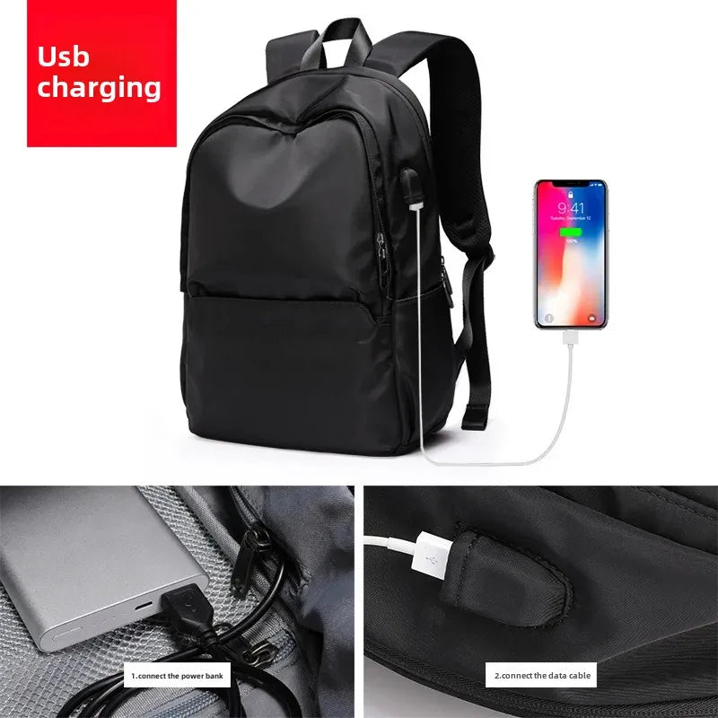 Backpack men's backpack athleisure junior high school student school bag simple youth canvas bag college student fashion trend