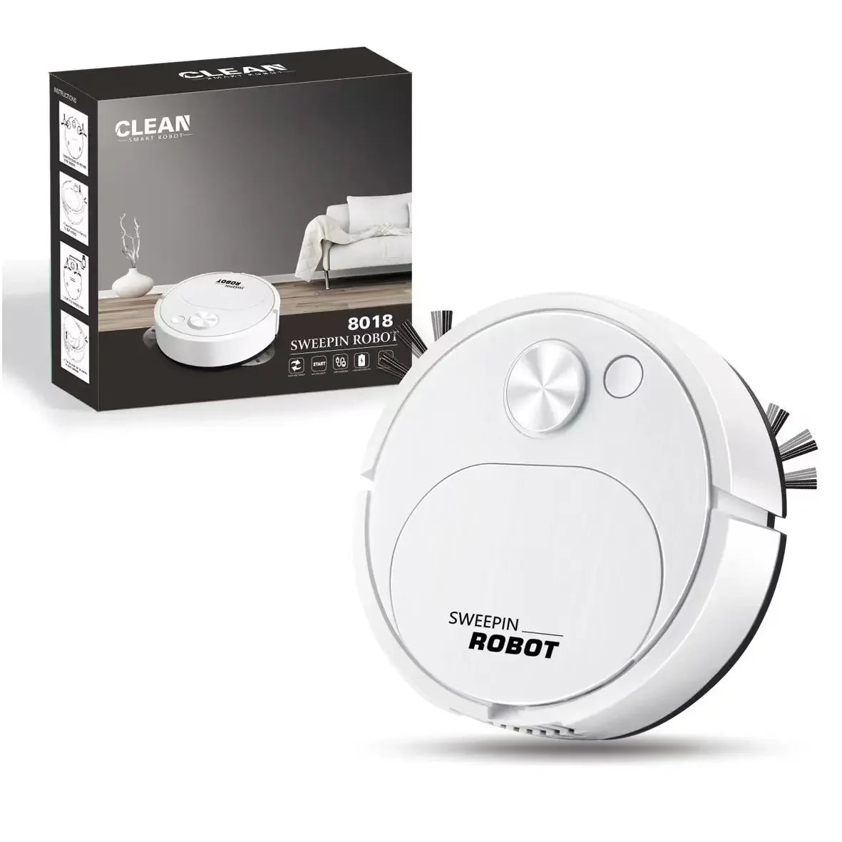 Rechargeable Robot Vacuum - 3-in-1 Mini Smart Sweeper
