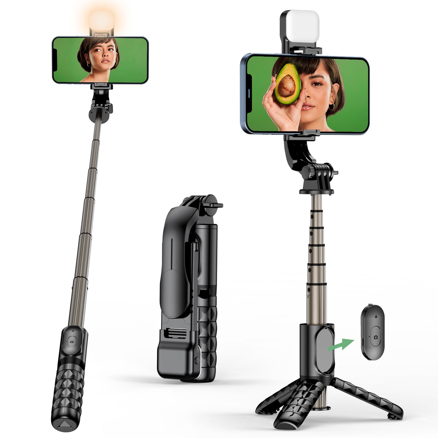 Bluetooth Selfie Stick Q10S Tripod Fill Light Photo Stand