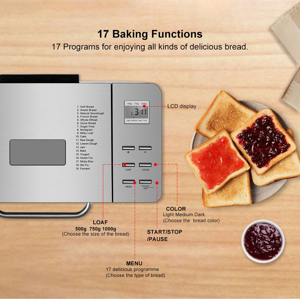 Cross-border new household bread machine, automatic intelligent dough fermenter, multi-functional small breakfast bread machine