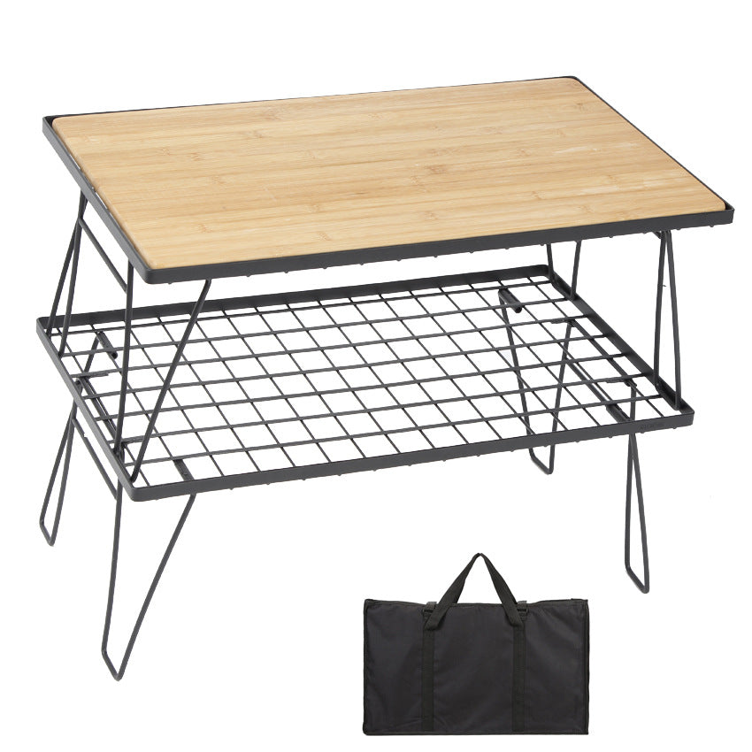 Portable Folding Camping Table Multi Layer Outdoor BBQ Table