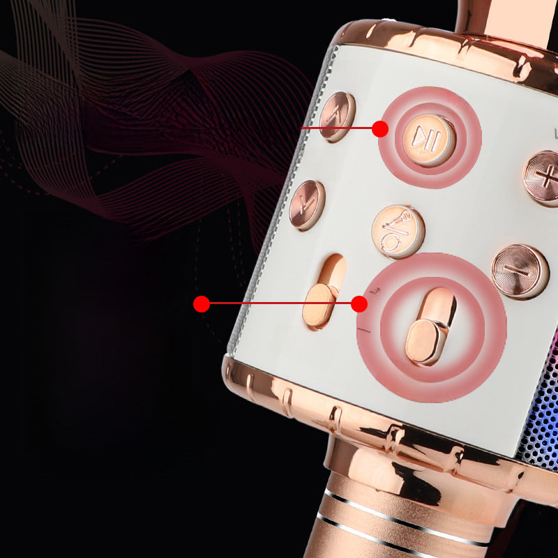 Wireless Bluetooth Karaoke Microphone 858L LED Light Mic