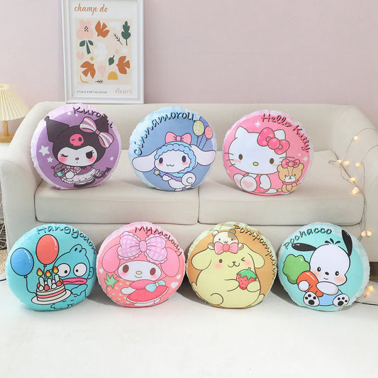 Reversible Cartoon Cushion Sofa Car Lumbar Office Seat