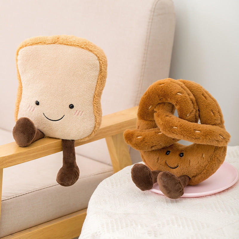 Bread Toast Plush Pillow Cute Cushion Sofa Toy Kids Comfort