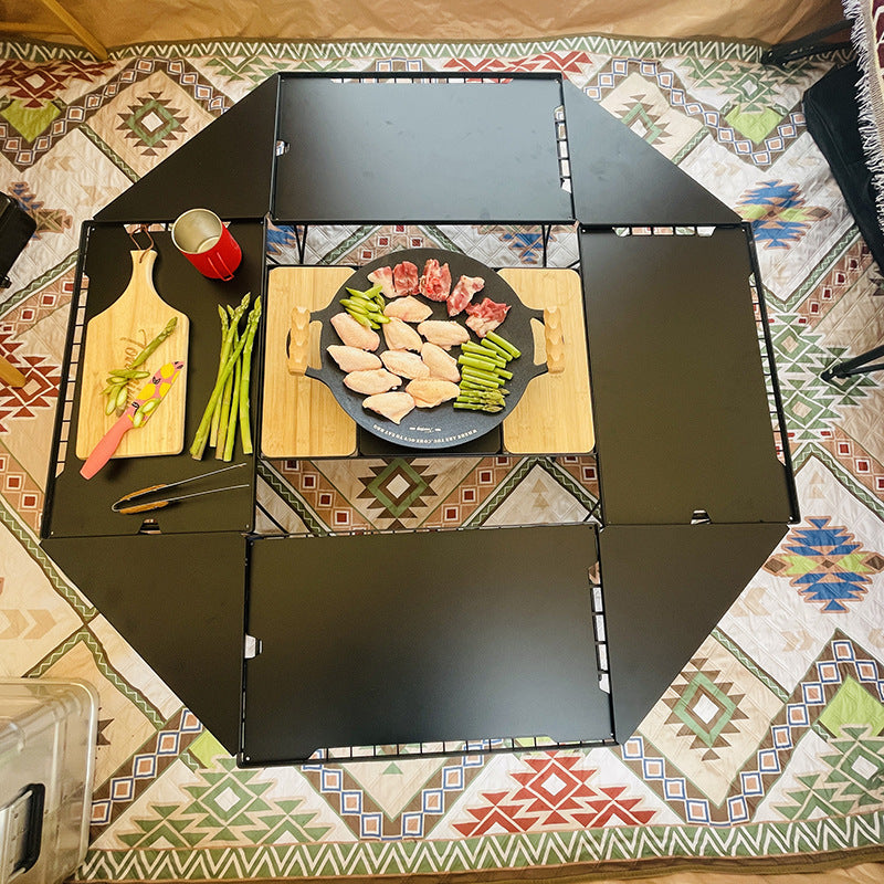 Portable Folding Camping Table Multi Layer Outdoor BBQ Table