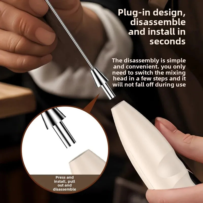 Electric Milk Frother Automatic Whisk Coffee Foam Maker Mini