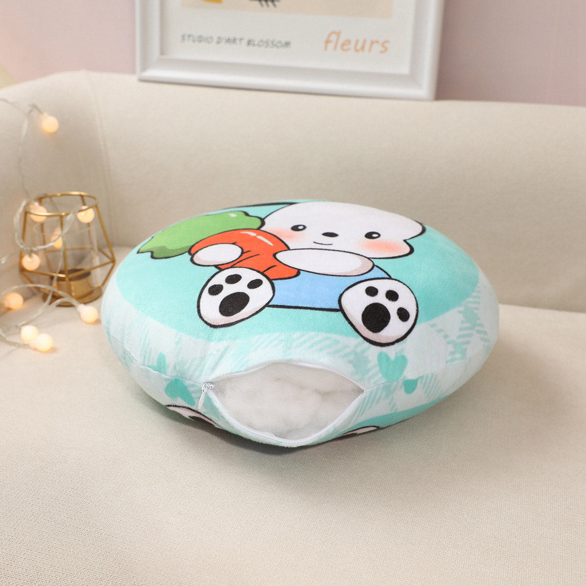Reversible Cartoon Cushion Sofa Car Lumbar Office Seat