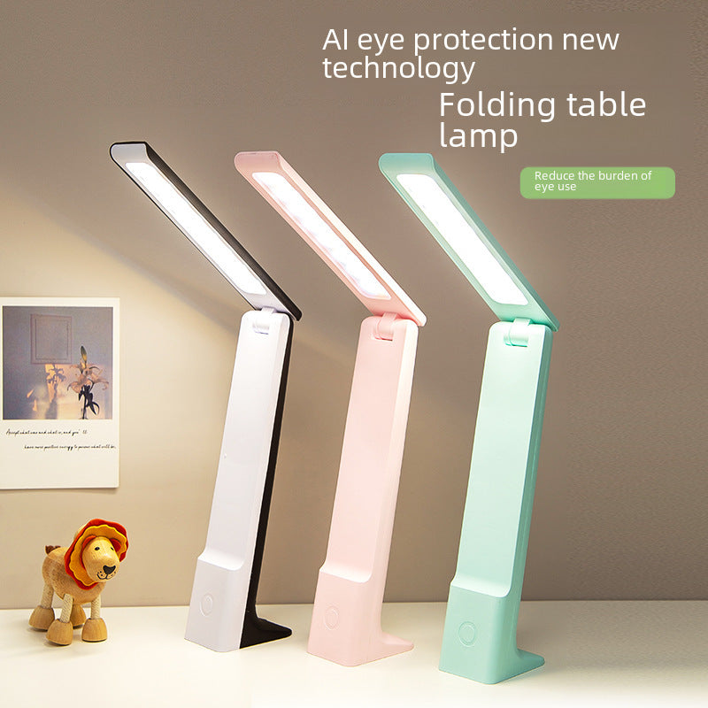 Rechargeable LED Desk Lamp - USB Touch Control Folding Study & Bedside Table Light
