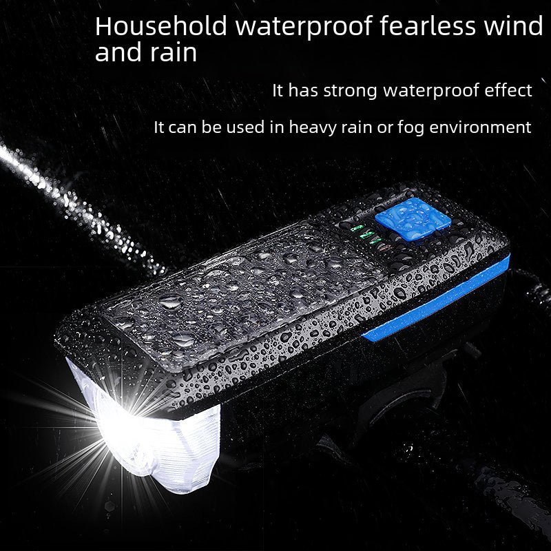 Solar USB Bike Light with Horn - Rechargeable Headlight