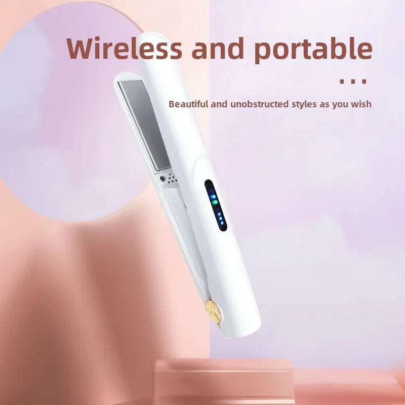 Mini Portable Hair Straightener Wireless USB Rechargeable