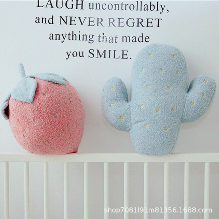 Strawberry Plush Pillow Blanket Cushion Office Nap Quilt