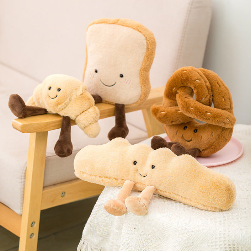 Bread Toast Plush Pillow Cute Cushion Sofa Toy Kids Comfort