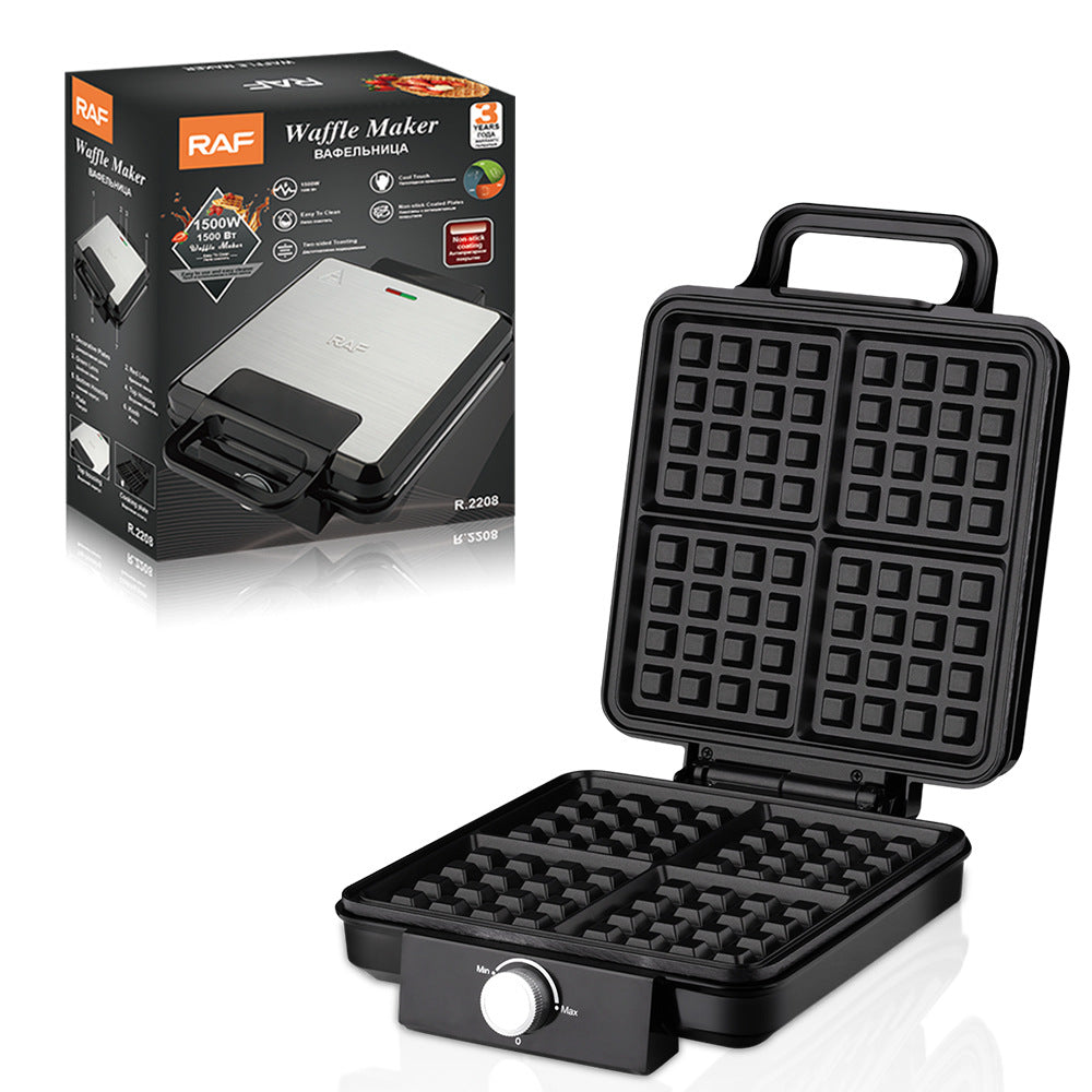 RAF Multi-Functional Breakfast Machine – Waffle & 4-Compartment Sandwich Maker