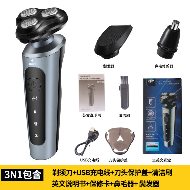 9D Electric Shaver Men Waterproof Rechargeable Beard Trimmer
