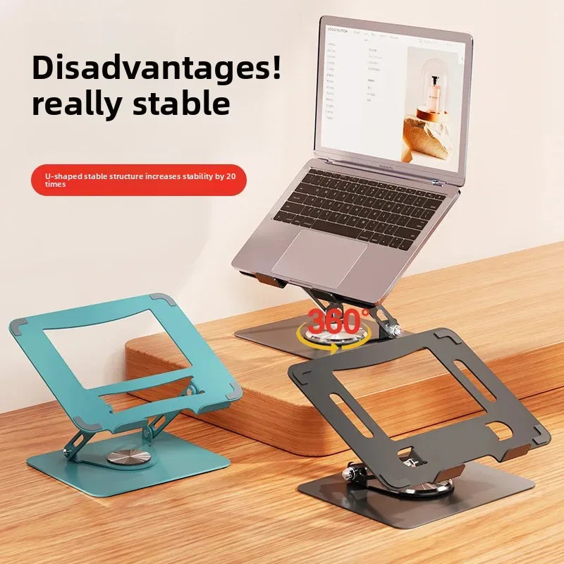 Foldable Laptop Stand - Rotatable Cooling Elevated Riser