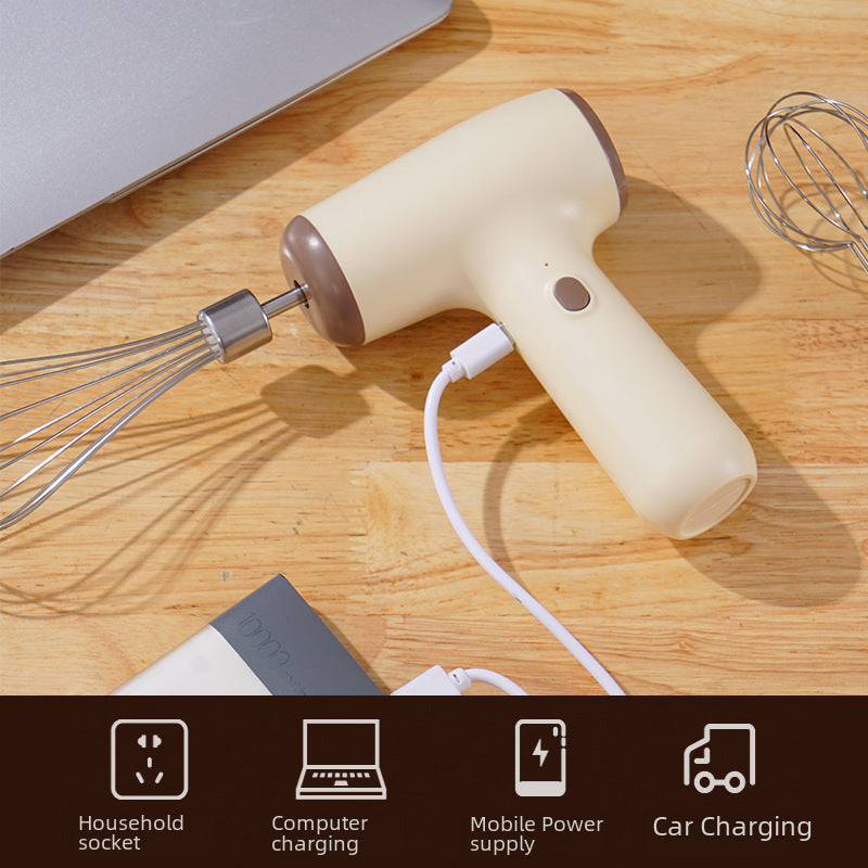 Wireless Electric Mixer - Rechargeable Handheld Egg Beater