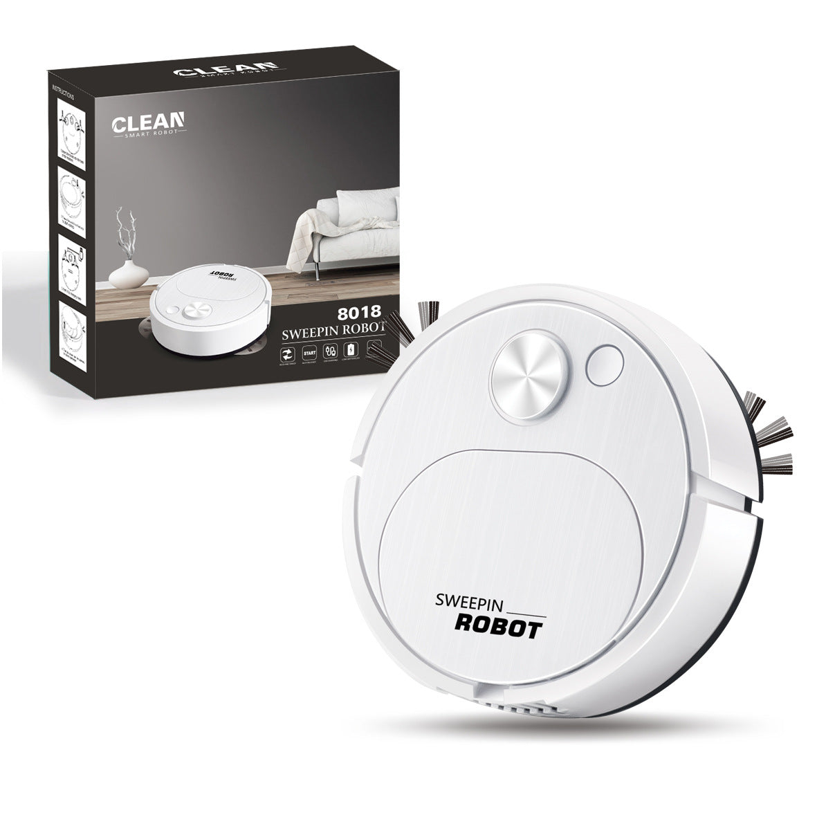 Rechargeable Robot Vacuum - 3-in-1 Mini Smart Sweeper