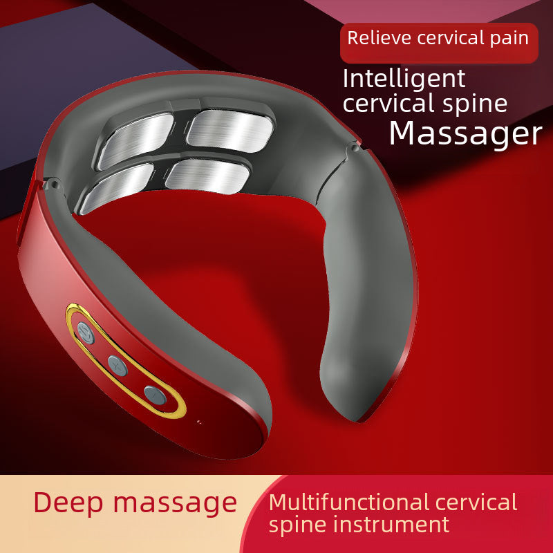 Cervical Neck Massager - Electric Pulse Massager with Heat & Remote Control