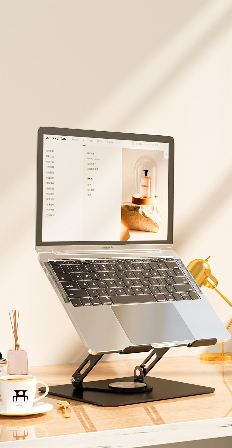 Foldable Laptop Stand - Rotatable Cooling Elevated Riser