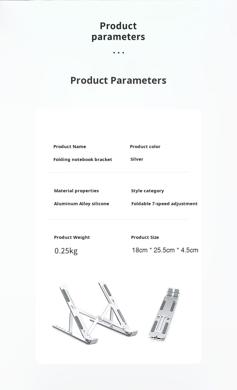 Aluminum Laptop Stand N3 - Adjustable Tablet Computer Holder