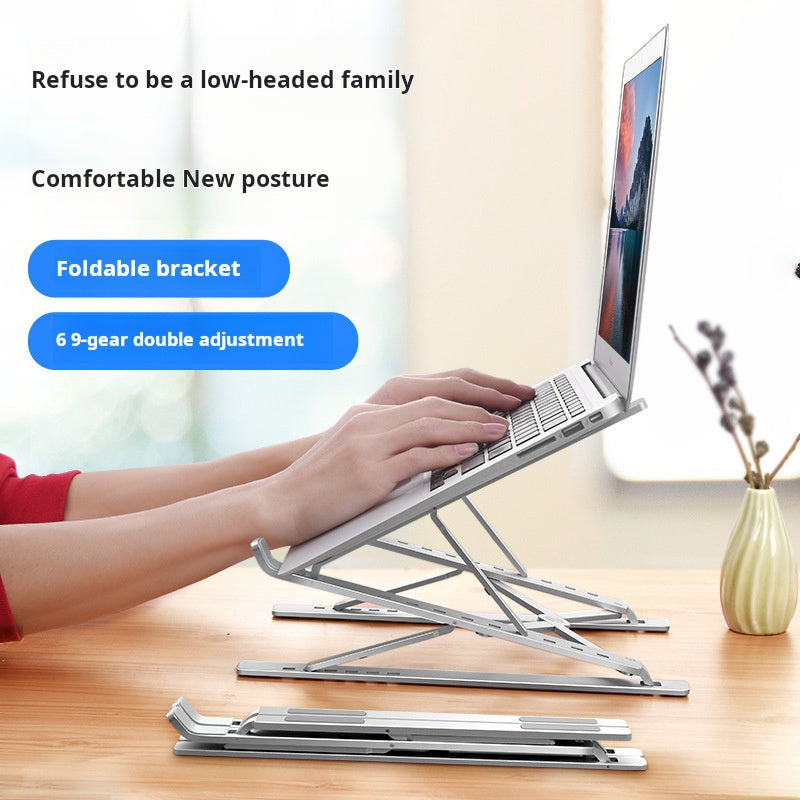 Aluminum Laptop Stand - Foldable Dual Layer Cooling Riser