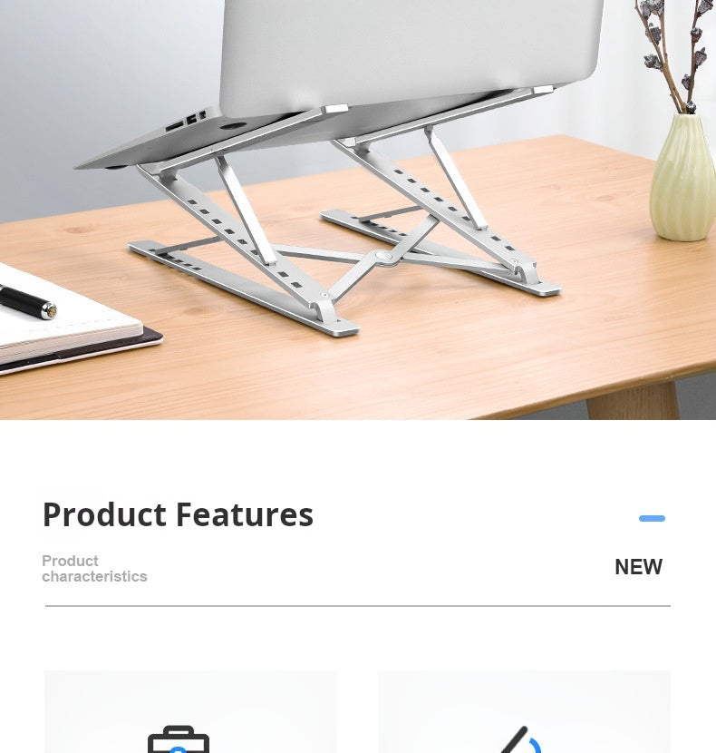 Aluminum Laptop Stand - Foldable Dual Layer Cooling Riser