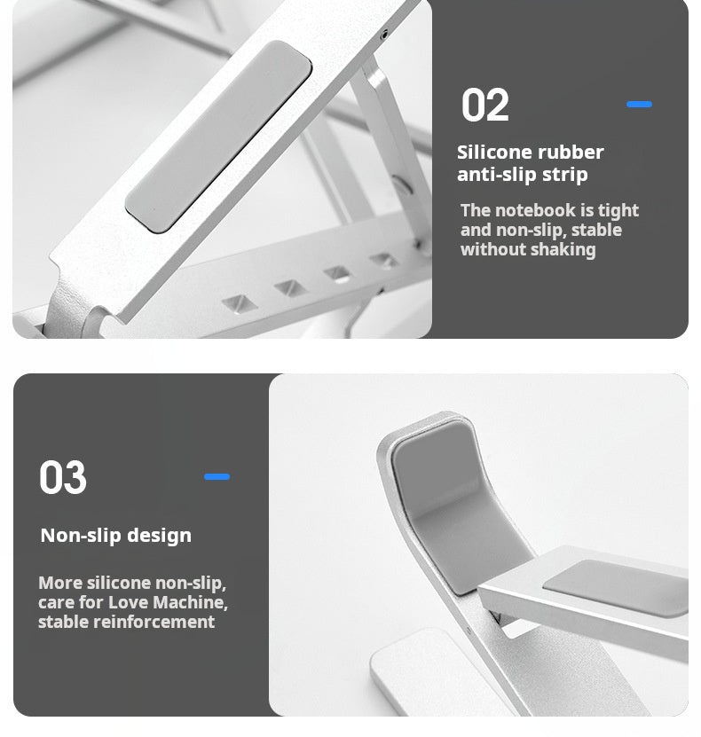 Aluminum Laptop Stand - Foldable Dual Layer Cooling Riser