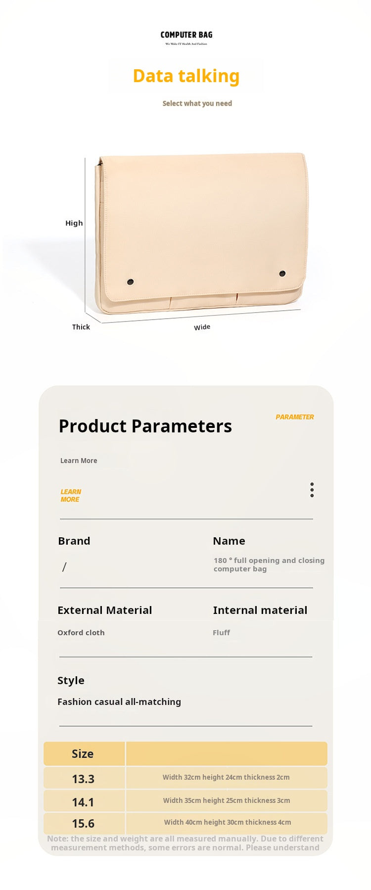 Multi-Functional Laptop Briefcase with Custom Logo Option