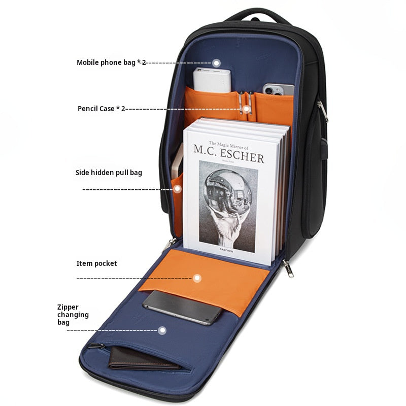 New high-end business backpack, men's waterproof backpack, large-capacity multi-functional password anti-theft computer bag for business trips