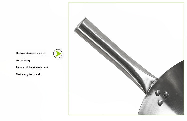Professional Stainless Steel Wok Stir Fry Pan - Multi-Purpose Commercial Kitchen Cookware