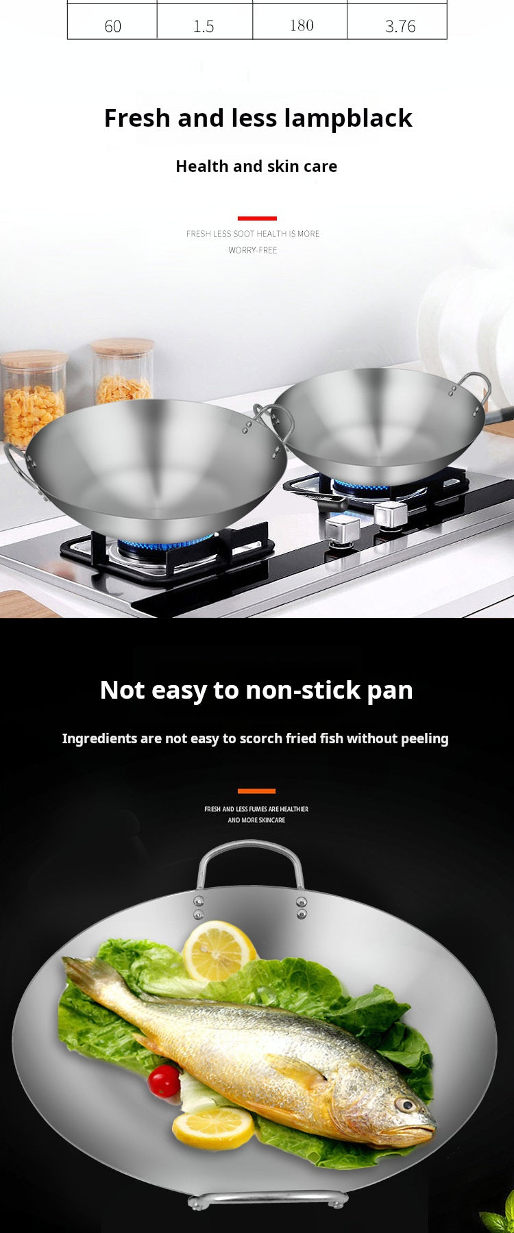 Factory direct 430 stainless steel wok, thickened single bottom, round bottom, wear-resistant, uncoated household commercial pan